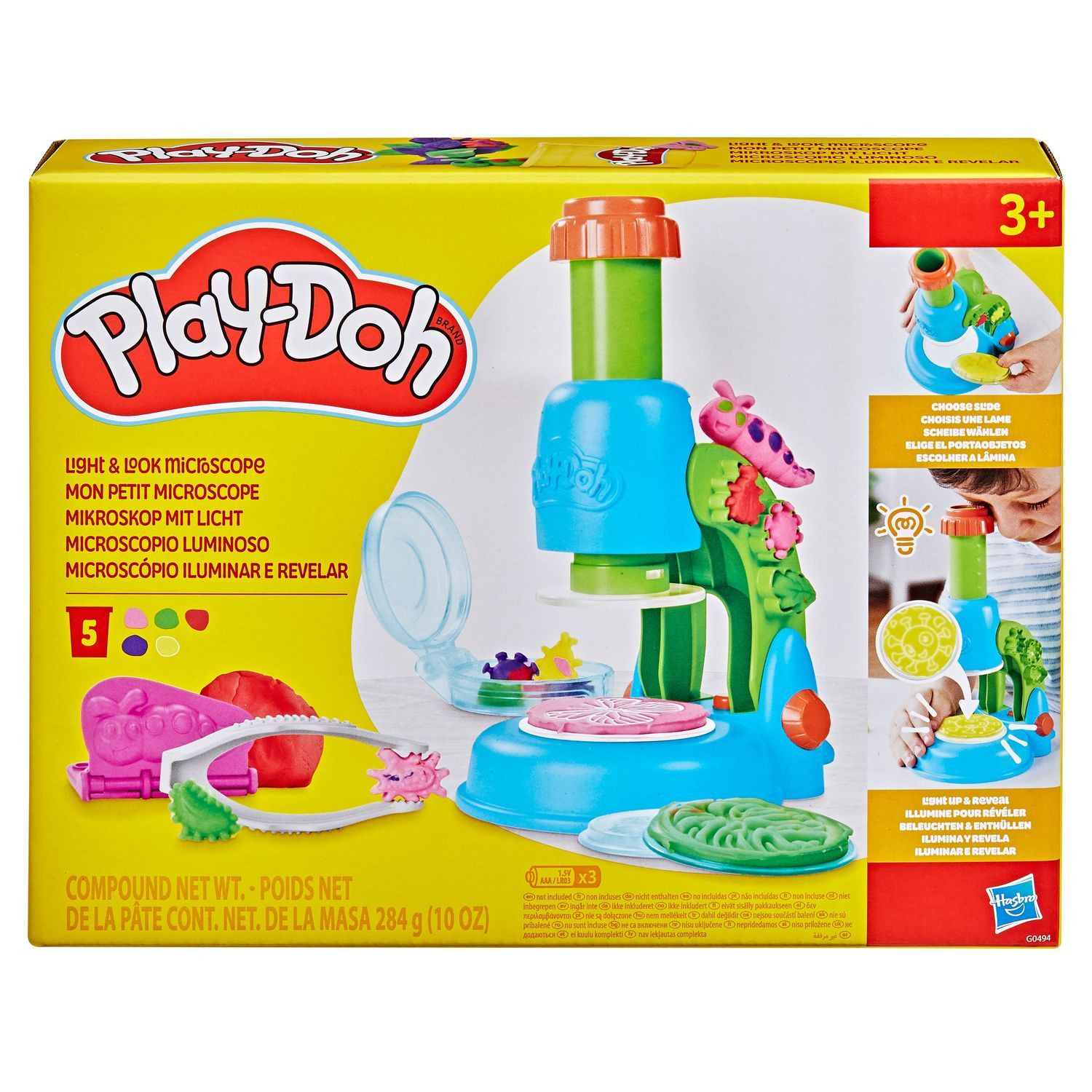 Coffret de jeu Play-Doh phosphorescent avec microscope
