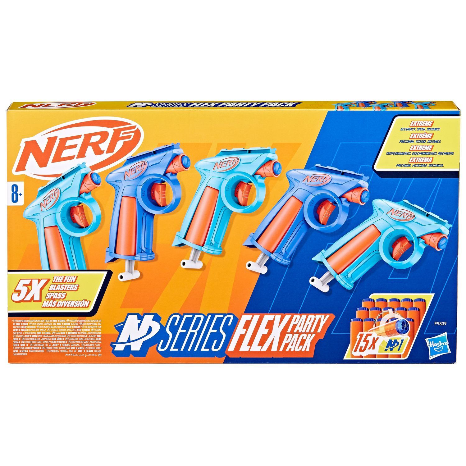 Nerf N Series Playset Flex Party Pack con 10 blaster e freccette