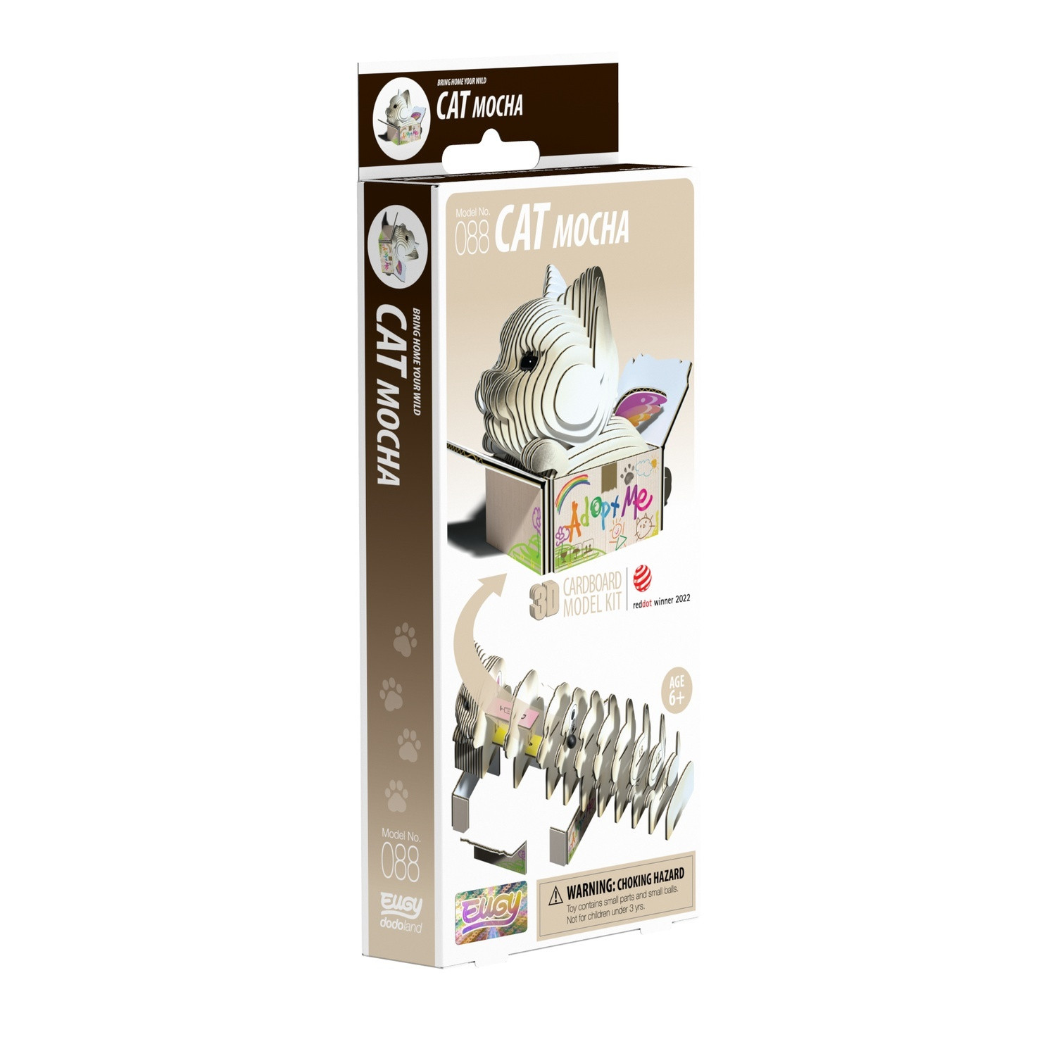 3D Cardboard Model Kit - Cat Design, DIY Assembly