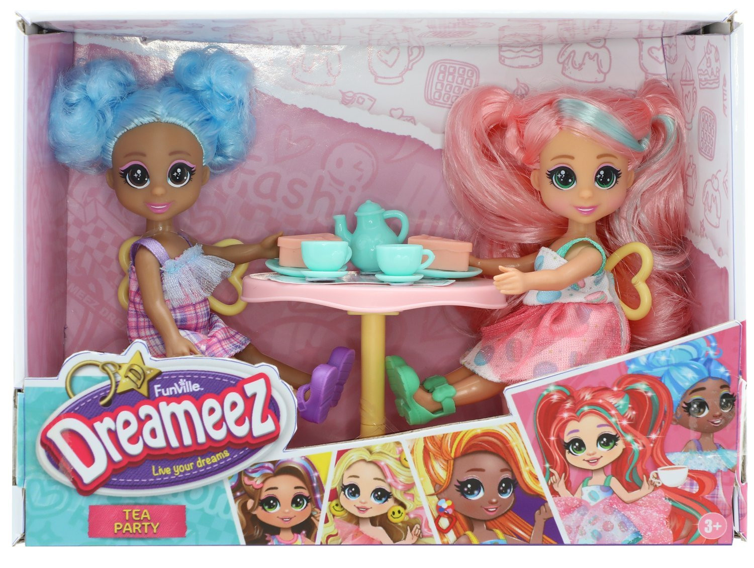Conjunto de chá infantil com xícaras e pires.
