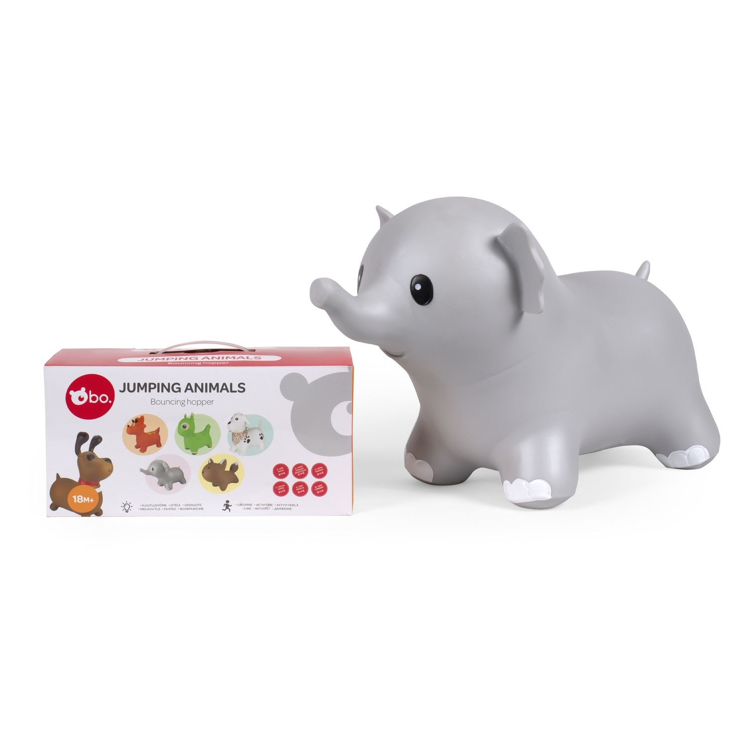 Jumping Animal Toy - Elephant, Soft, Interactive, Fun