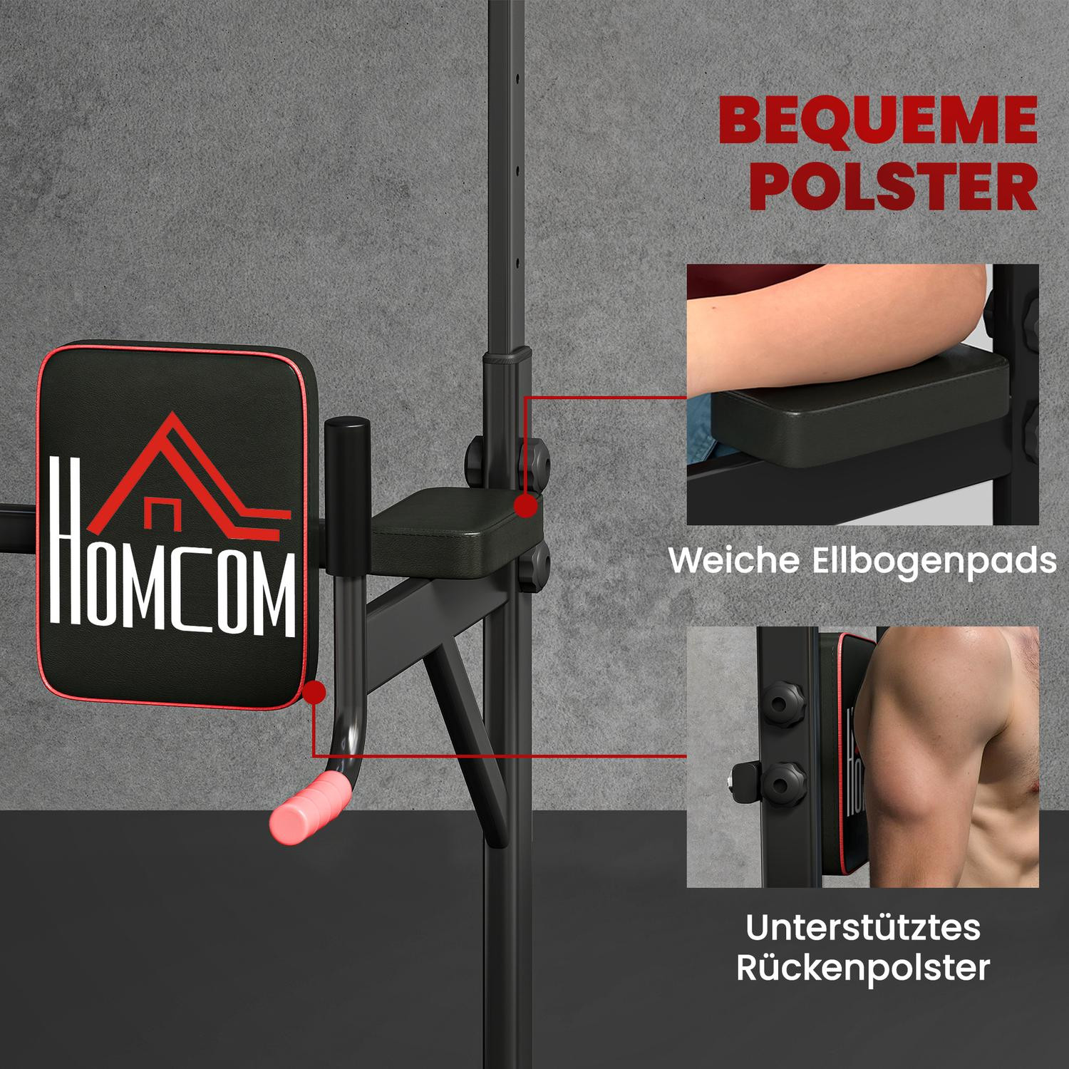 Adjustable Power Tower with Pull-Up Bar and Dip Station