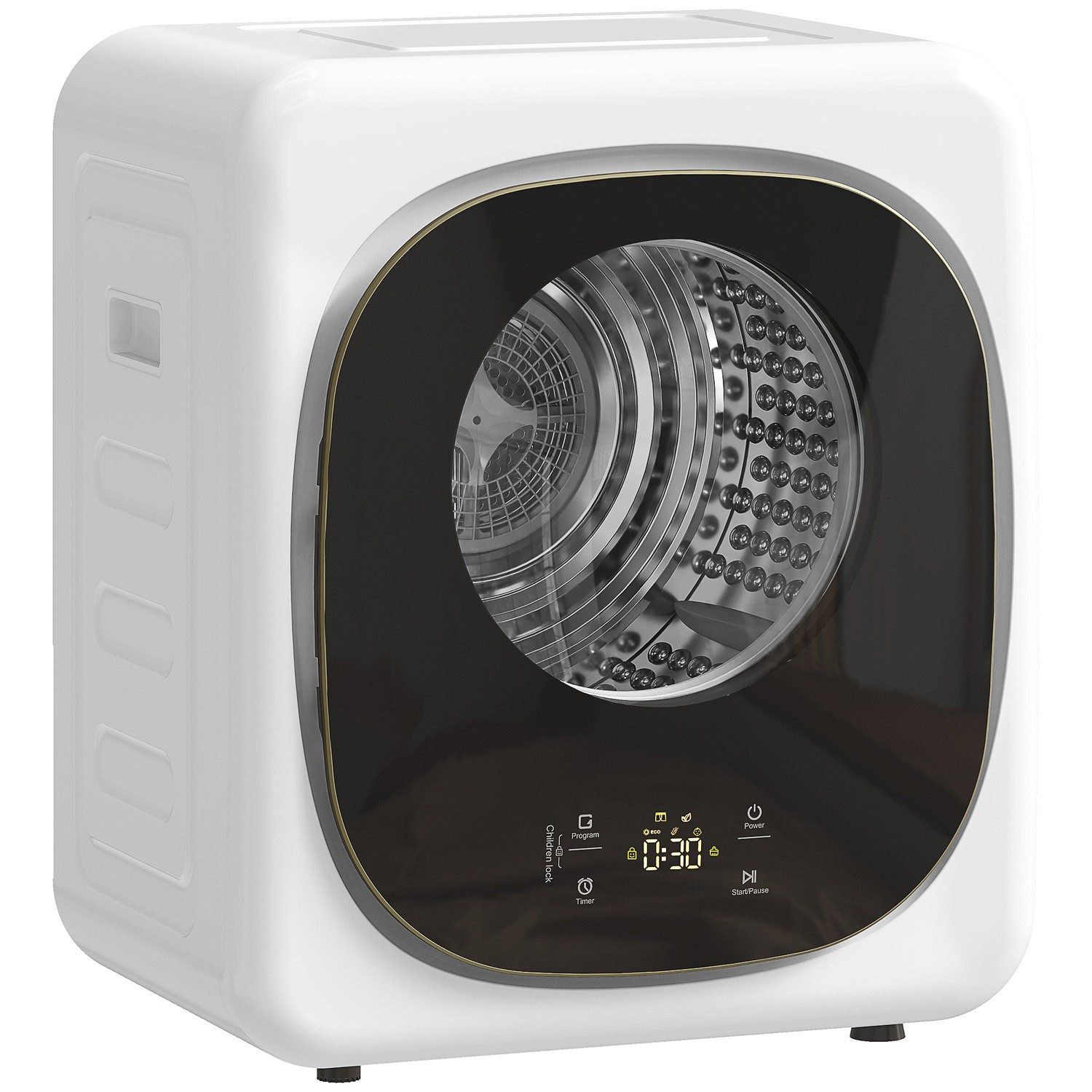 Compacte wasdroger, 4 kg capaciteit, 5 standen, timer