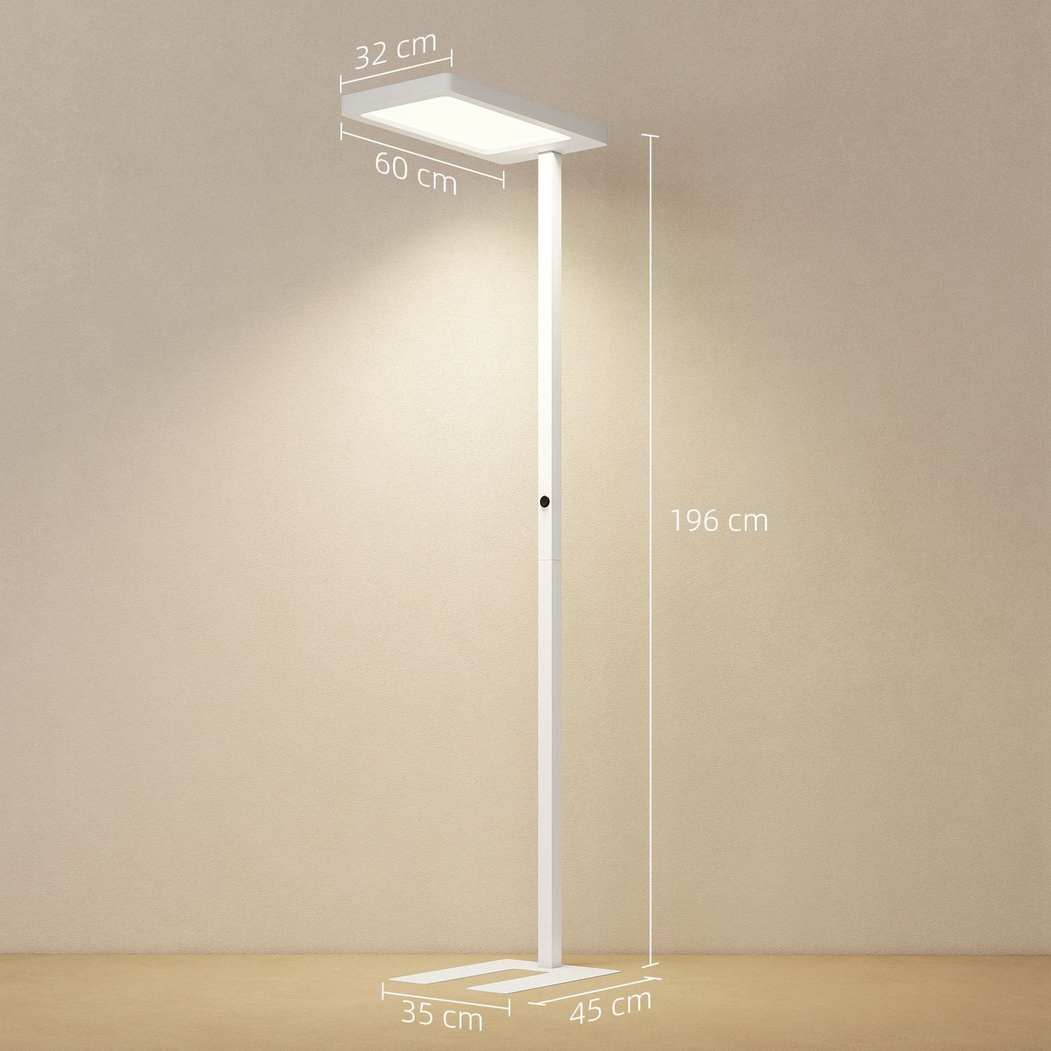 LED Floor Lamp, Adjustable Brightness, Remote Control