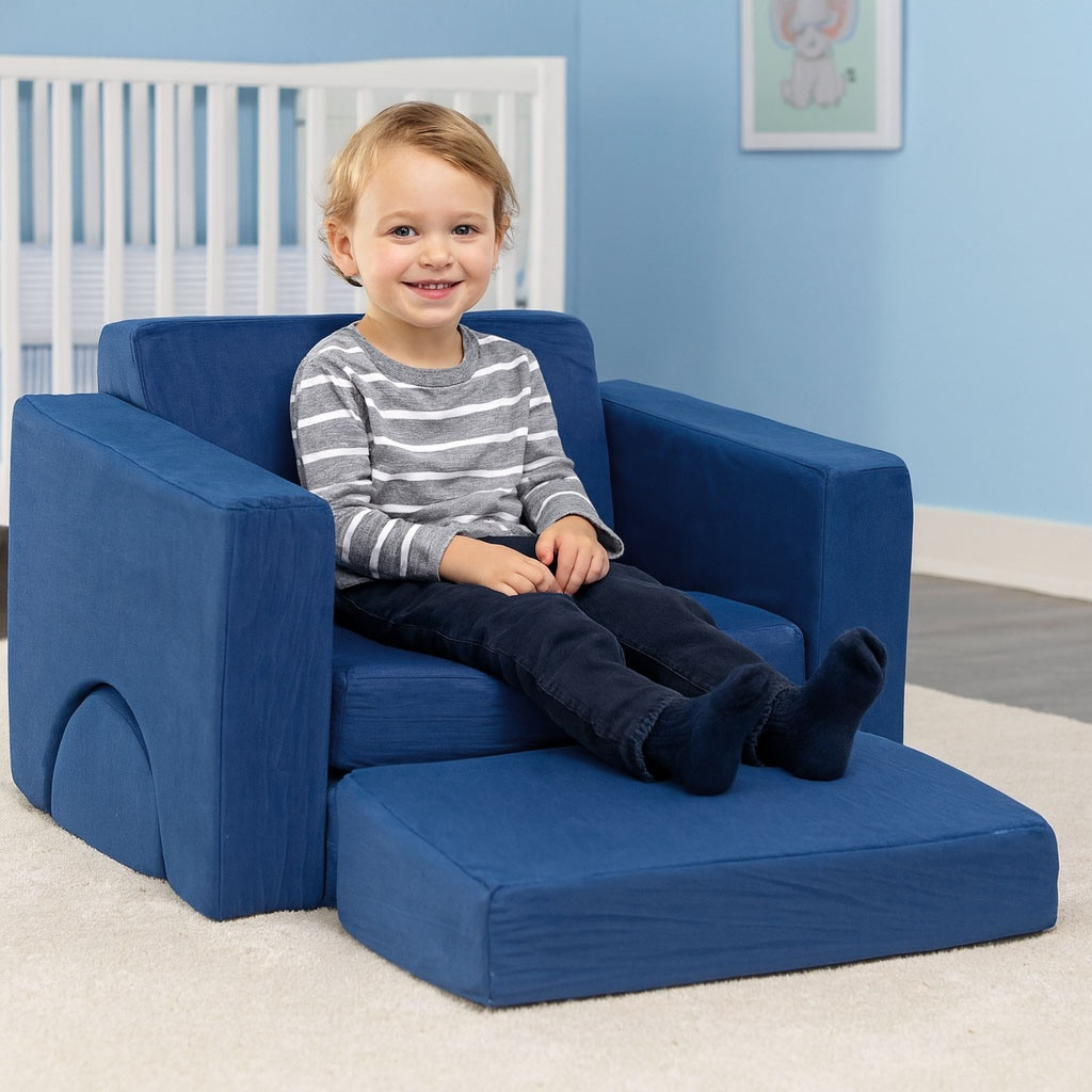 Poltrona modulare per bambini con 8 cuscini – Blu