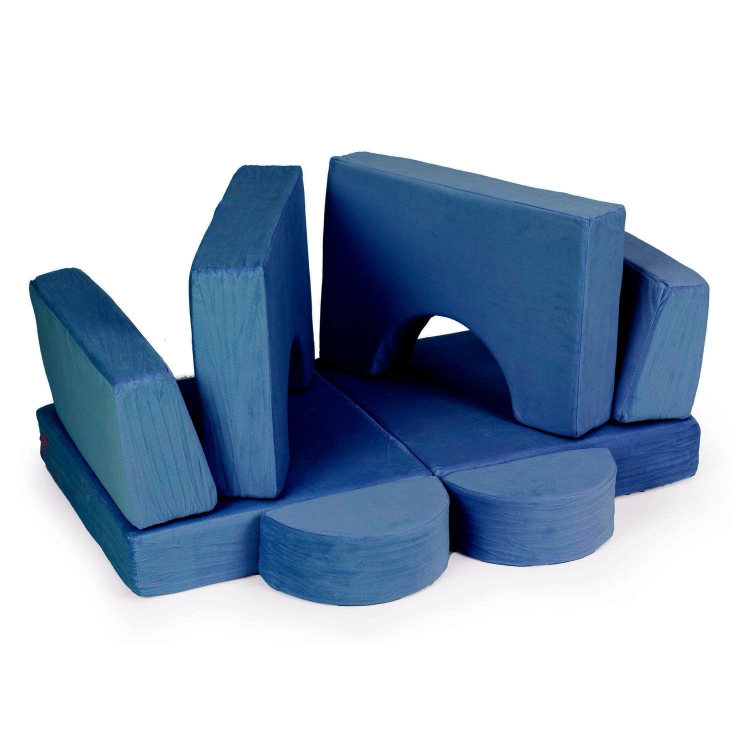 Poltrona modulare per bambini con 8 cuscini – Blu