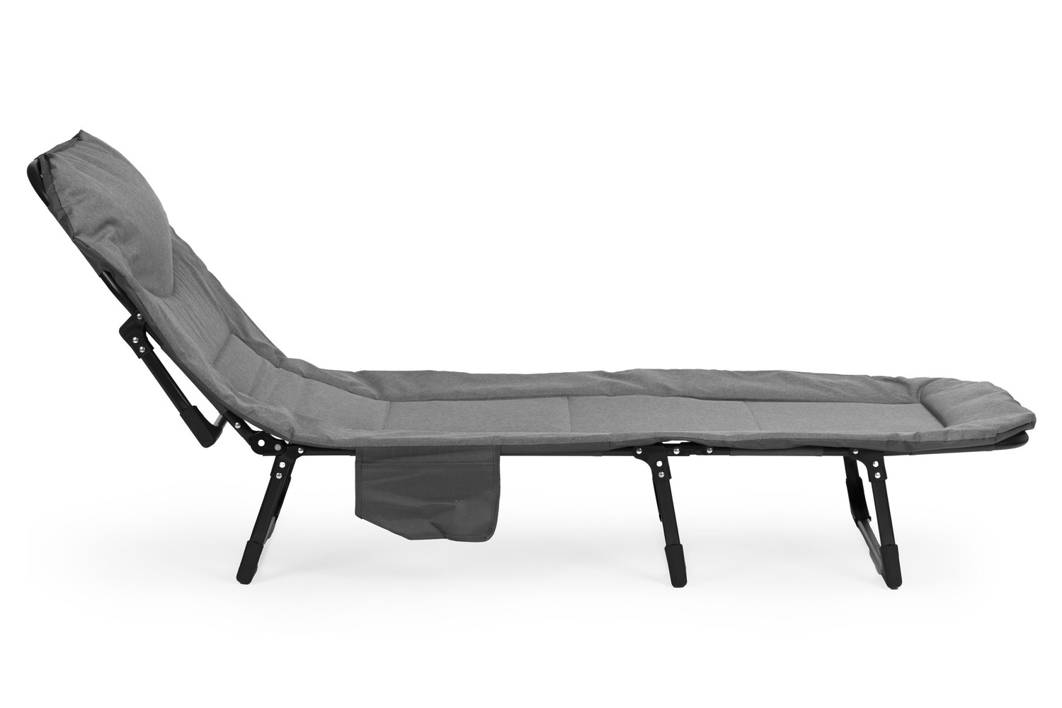 Folding Camping Cot 200x65 cm, Adjustable Headrest