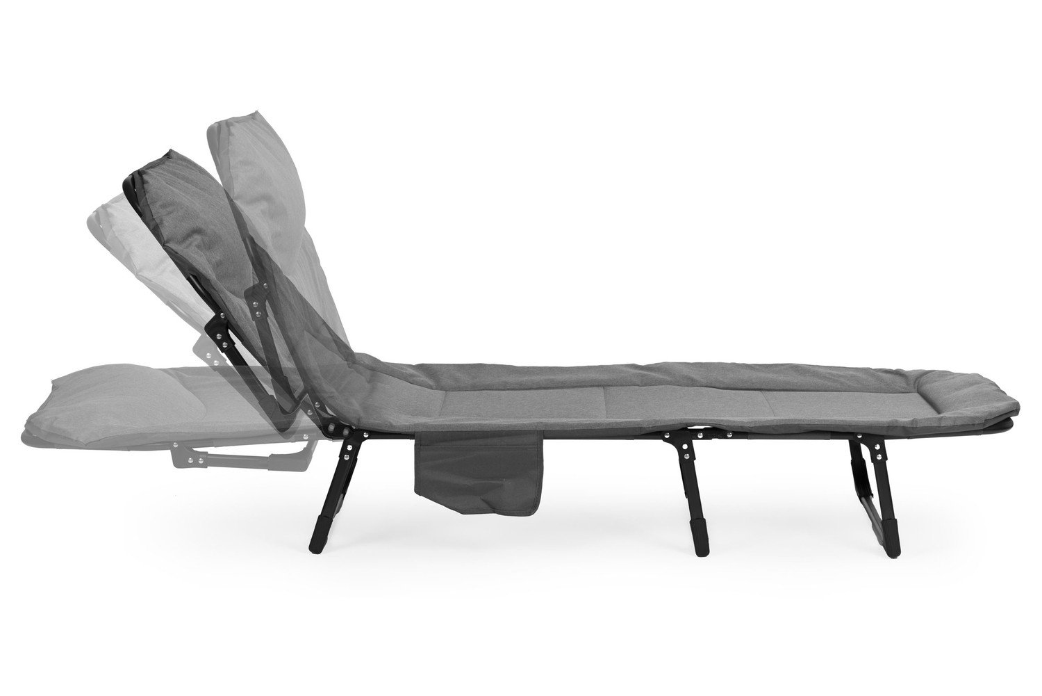 Folding Camping Cot 200x65 cm, Adjustable Headrest