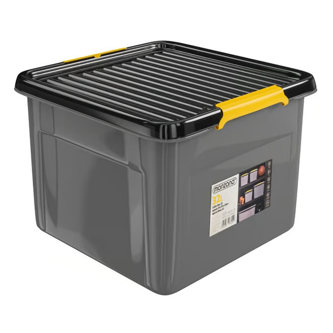 Storage box grey/anthracite 39x39x26cm stackable
