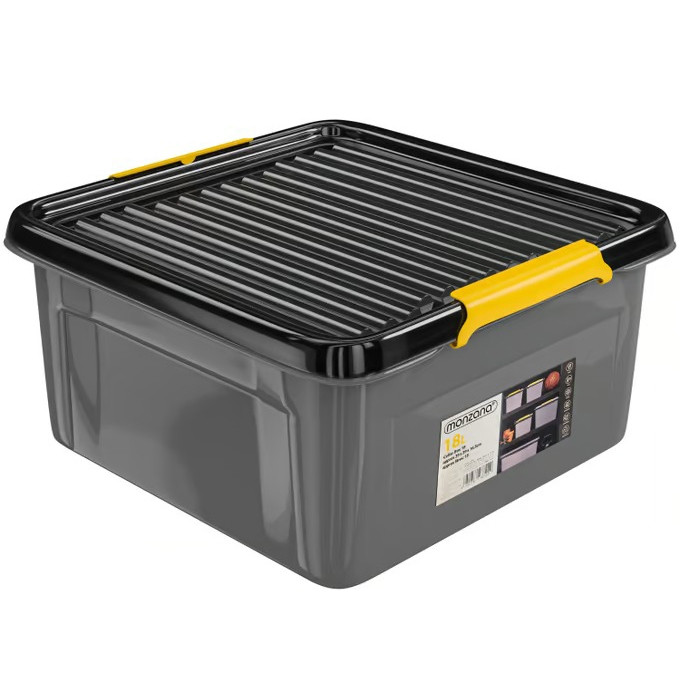 Storage box grey/anthracite 39x39x16cm stackable