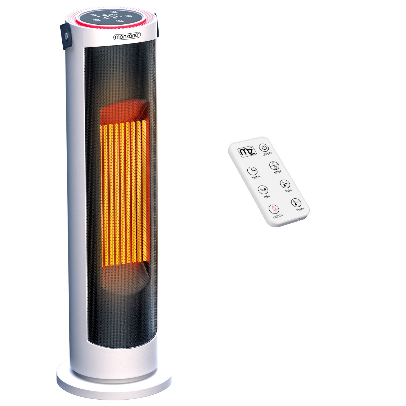 Ceramic Fan Heater, 2000W, 4 Modes, Timer, Remote