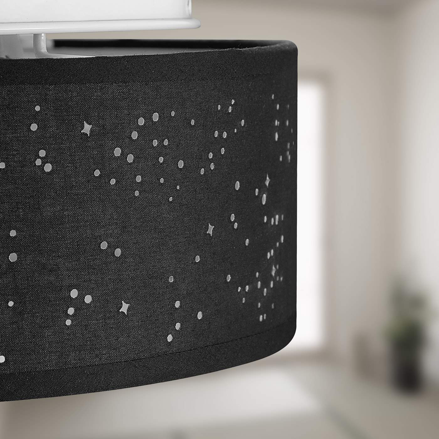 Ceiling Lamp 38 cm Black, E27 Socket, Easy Installation, Glare-Free...