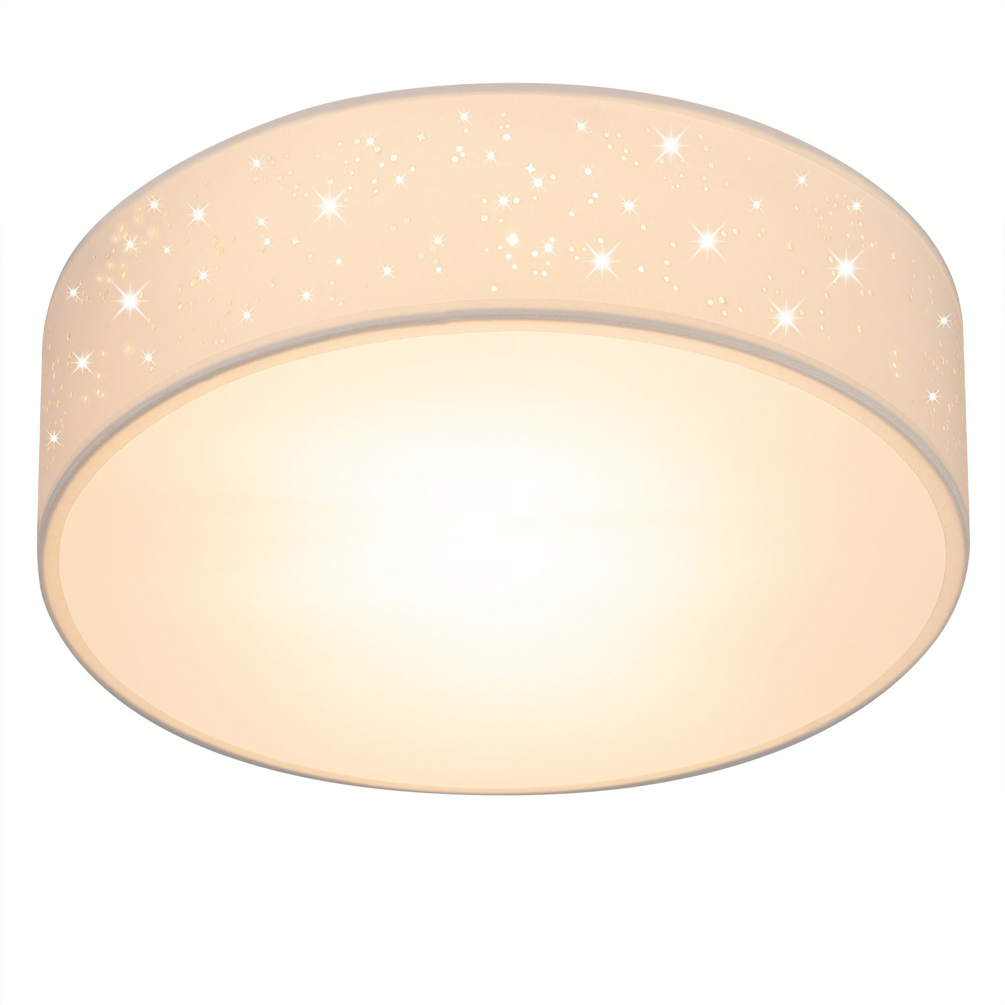 Ceiling Lamp 30 cm Fabric, E27 Socket, Easy Installation, White