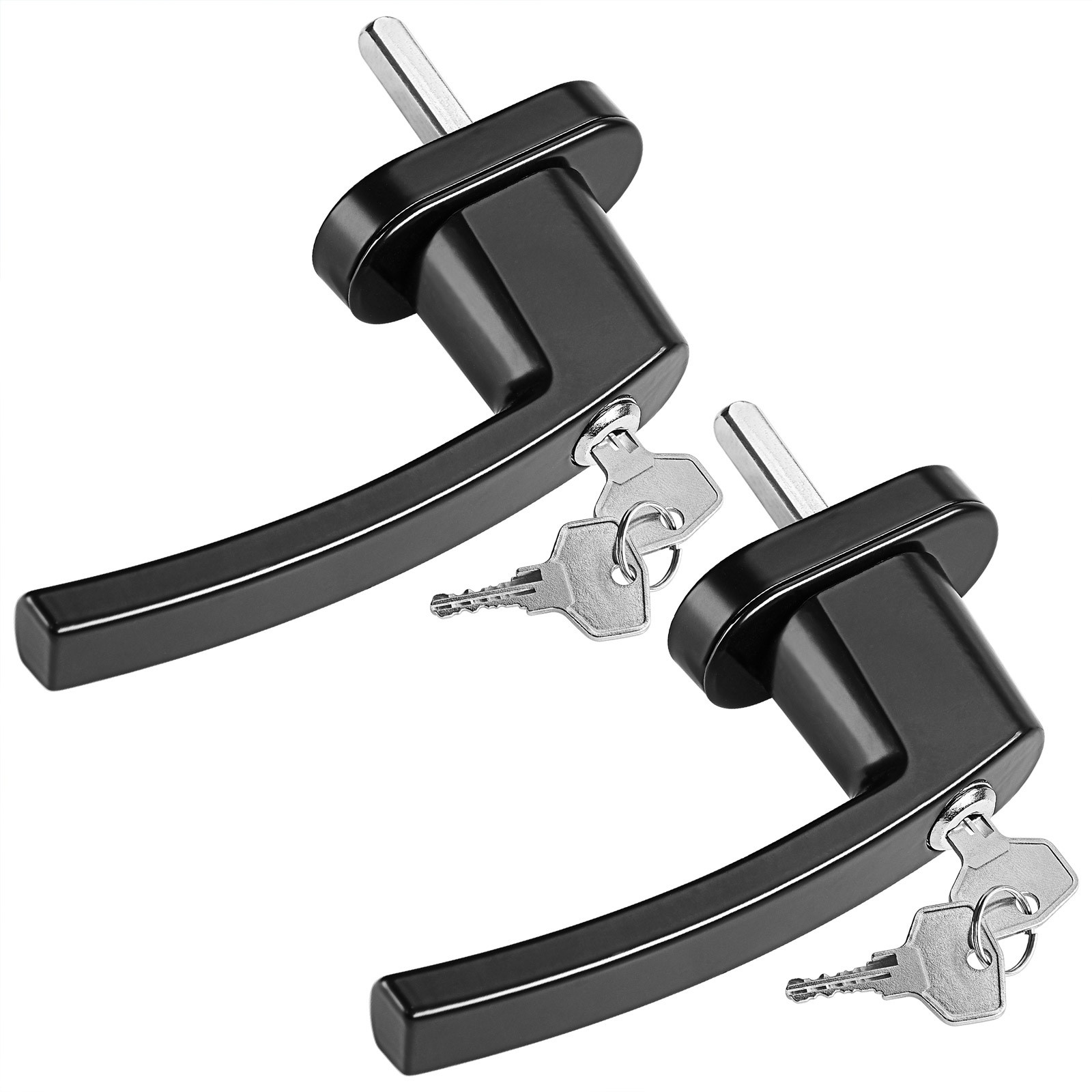 Lockable Window Handle Set, 2 Pcs, Black, Child Safety Features