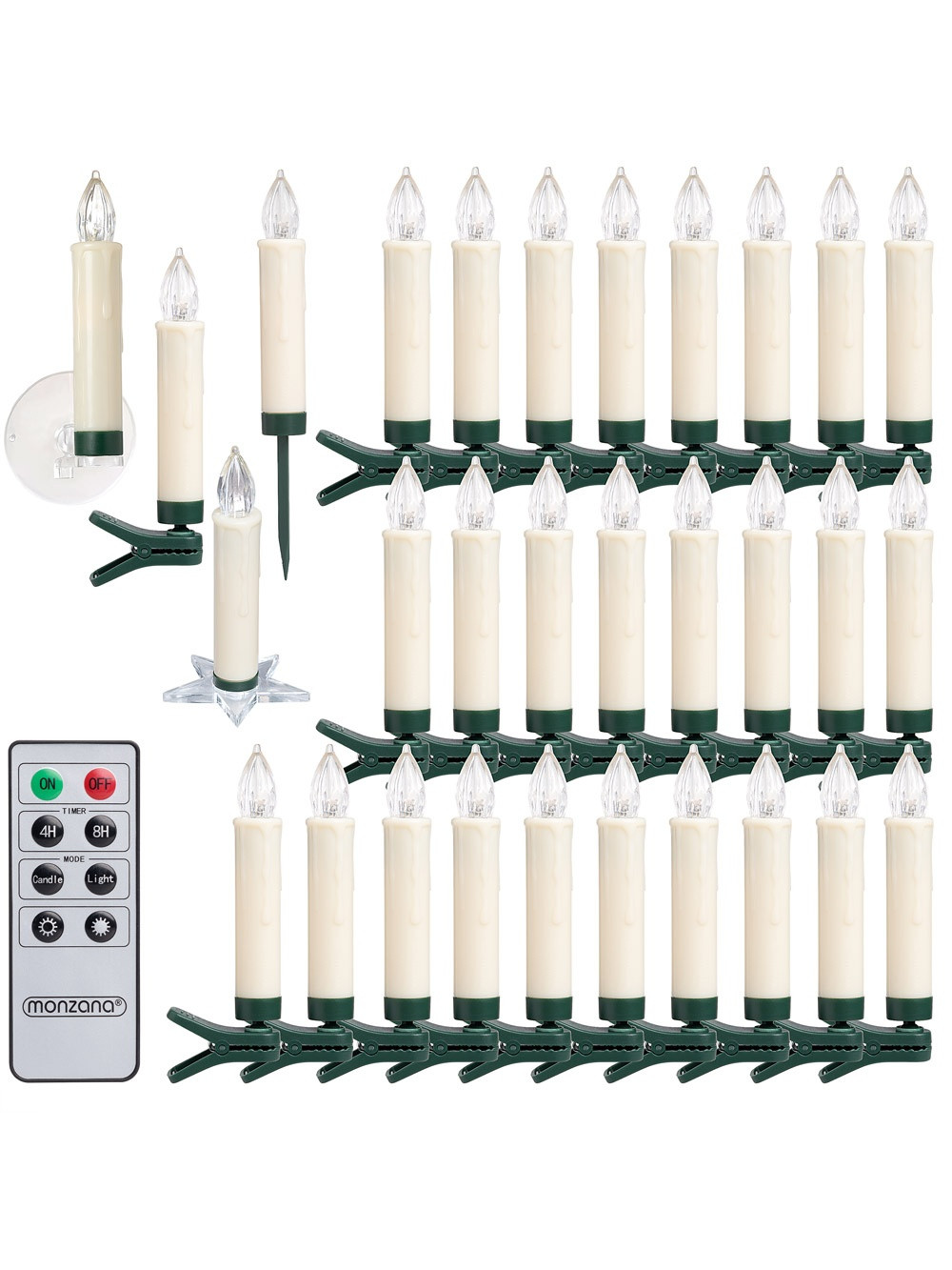 LED Christmas Tree Candles, 30 Pack, Remote Control