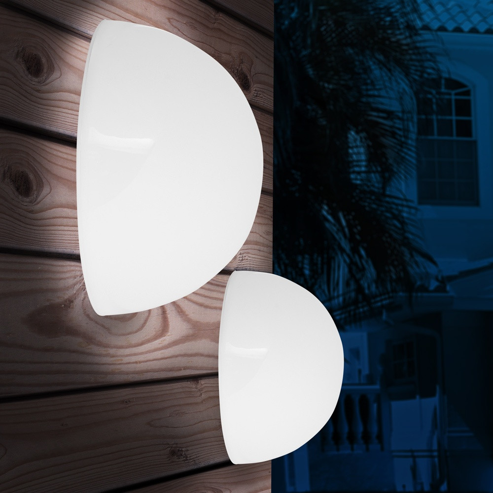 LED Solar Globe Lights, 3-Pack, Half Round, Twilight Sensor