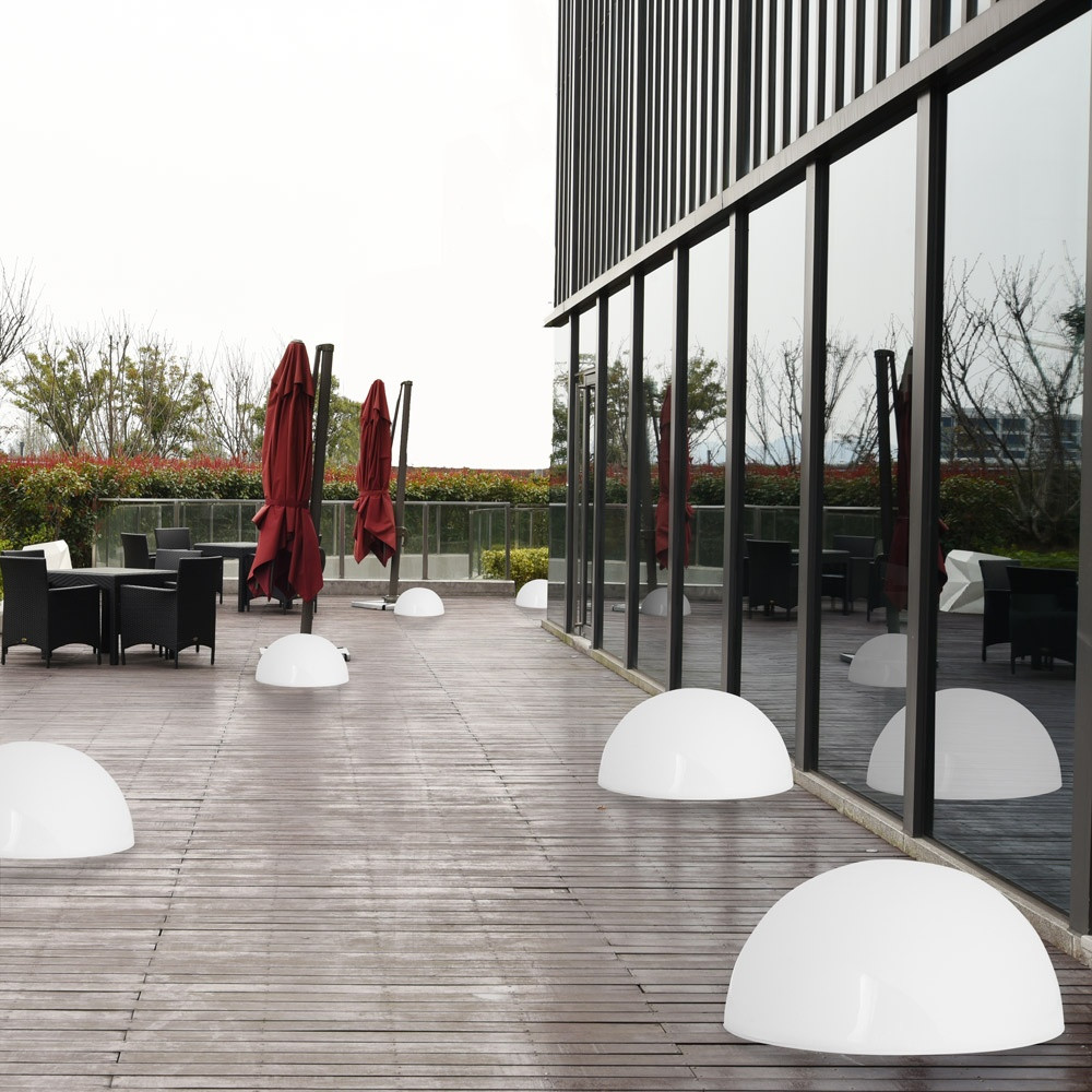 LED Solar Globe Lights, 3-Pack, Half Round, Twilight Sensor
