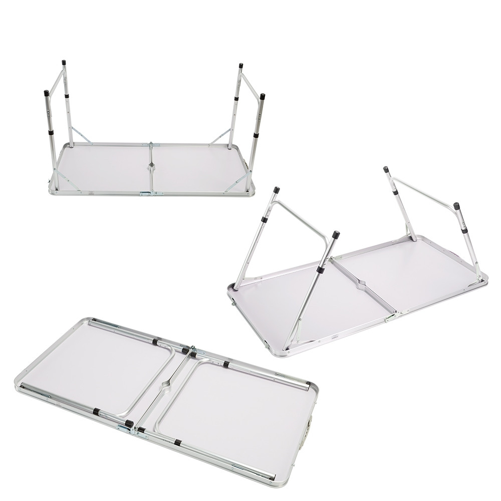 Camping Table & 4 Chairs Set, Foldable Aluminum, Adjustable Height