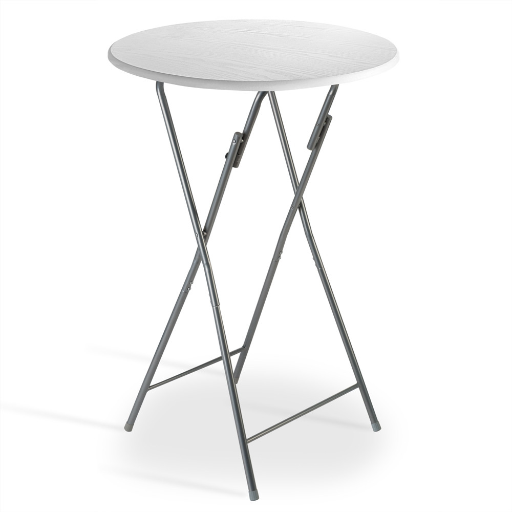 Foldable Bar Table, White MDF, 130x60cm