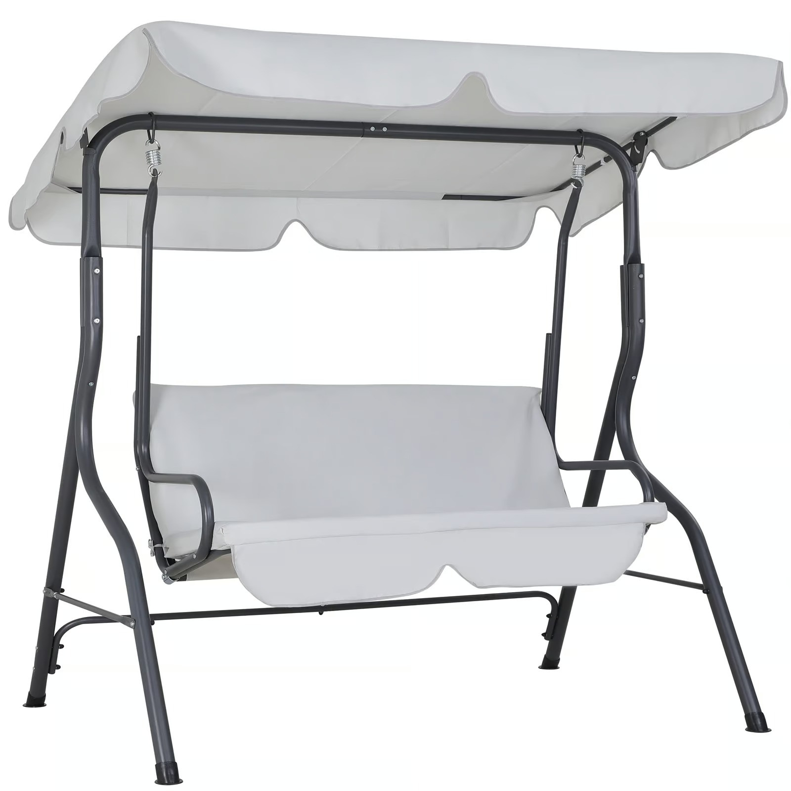 Garden Swing Bench with Adjustable Canopy, Light Grey