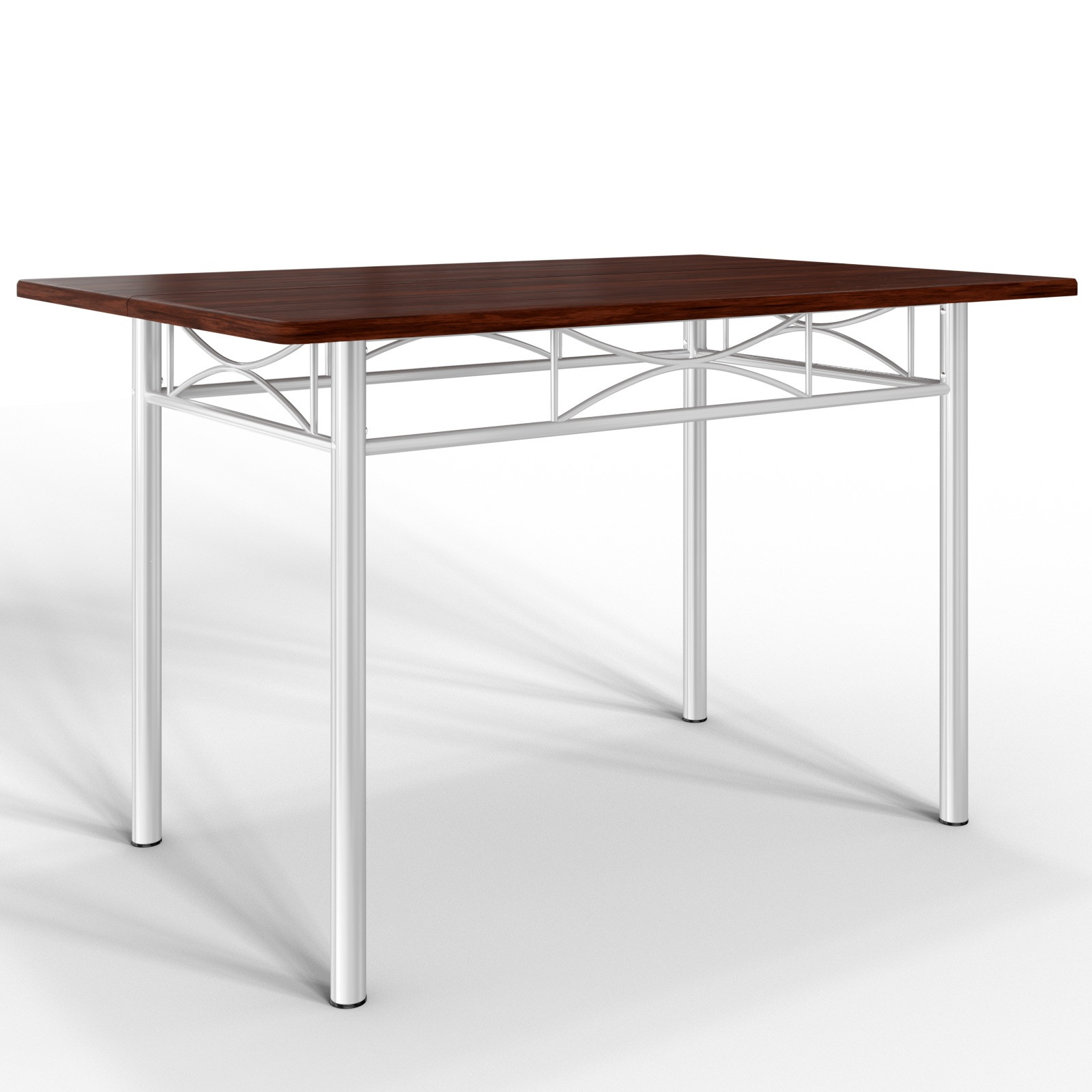 Set da pranzo, 5 pezzi, castagno, metallo e MDF