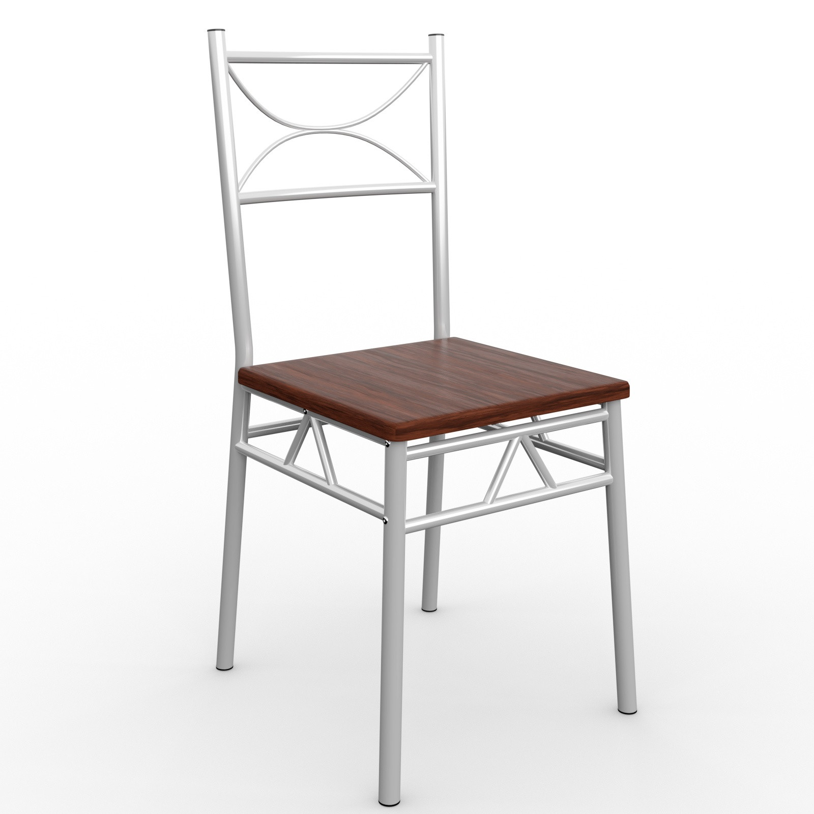 Set da pranzo, 5 pezzi, castagno, metallo e MDF