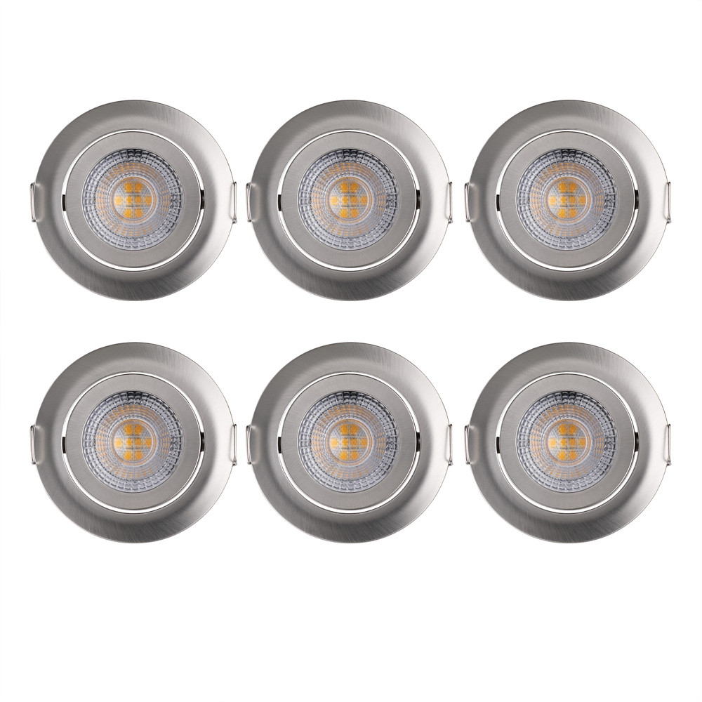 LED Recessed Ceiling Lights, 6-Pack, Dimmable, Swivelling