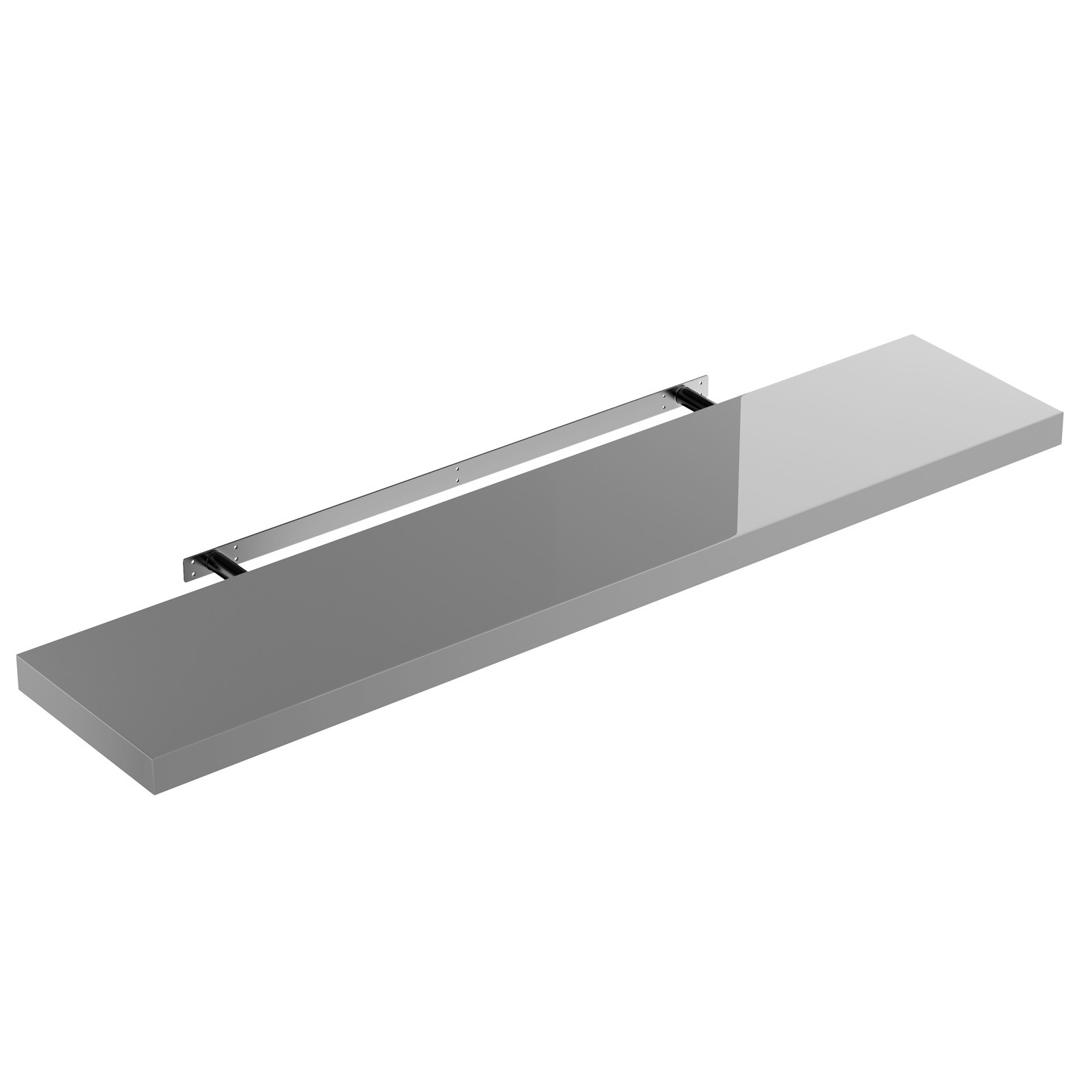 Floating Shelf, High-Gloss Grey, 110 cm, MDF