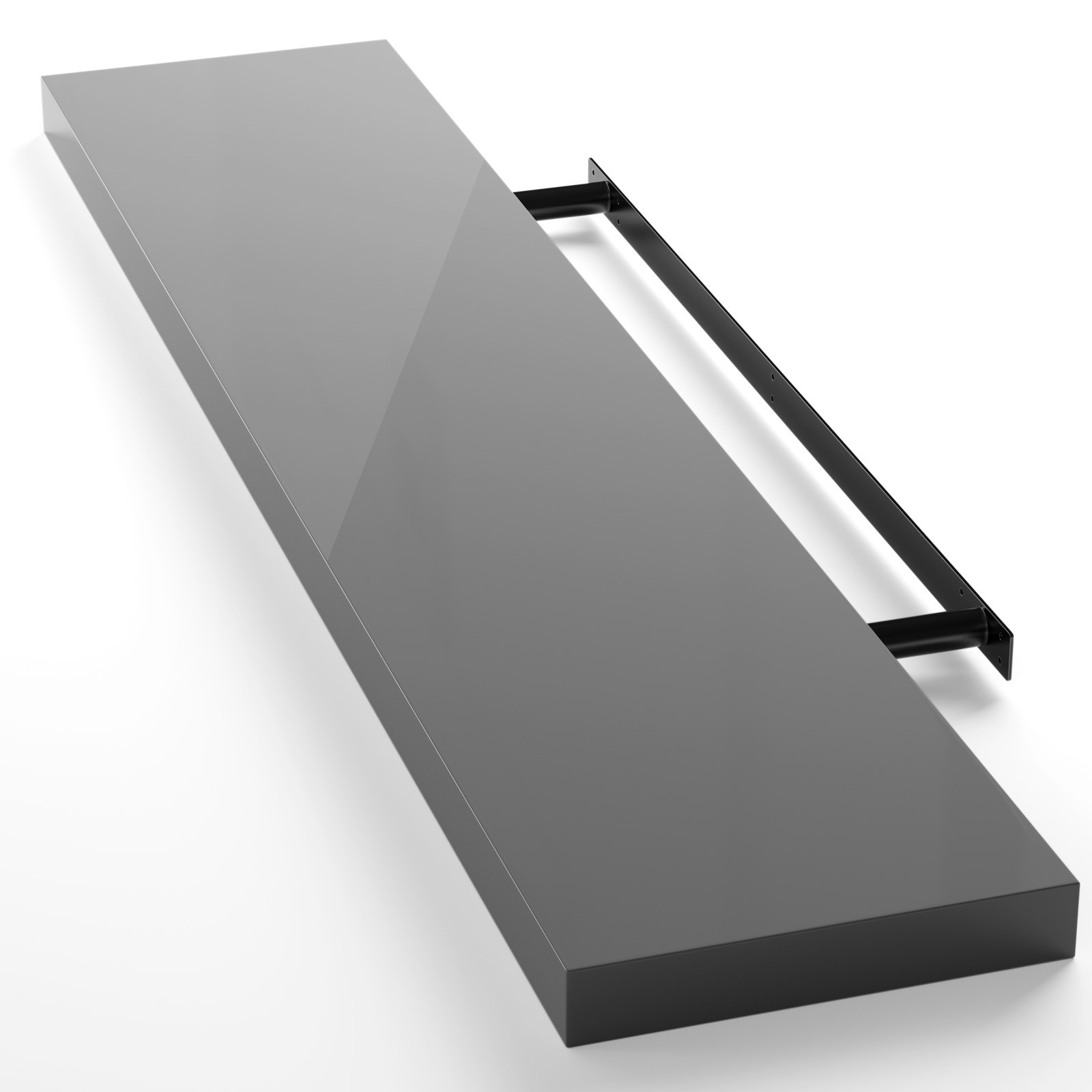 Floating Shelf, High-Gloss Grey, 110 cm, MDF