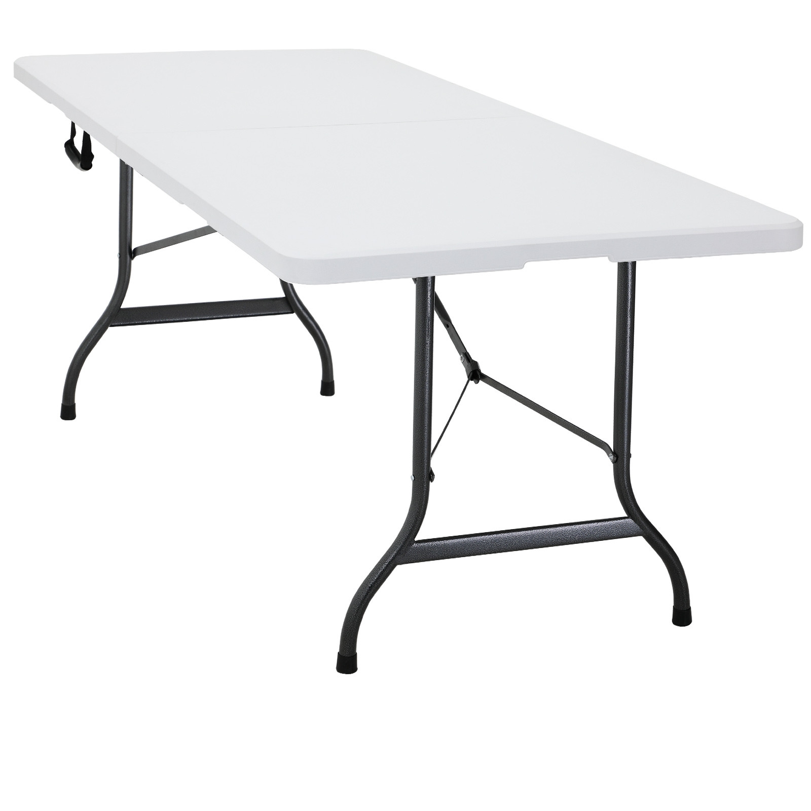 Folding Table 7ft White, Portable with Carrying Case