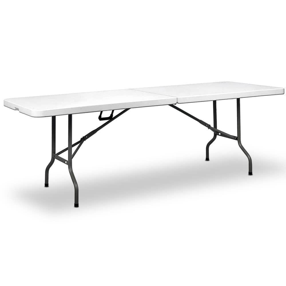 Folding Table 7ft White, Portable with Carrying Case