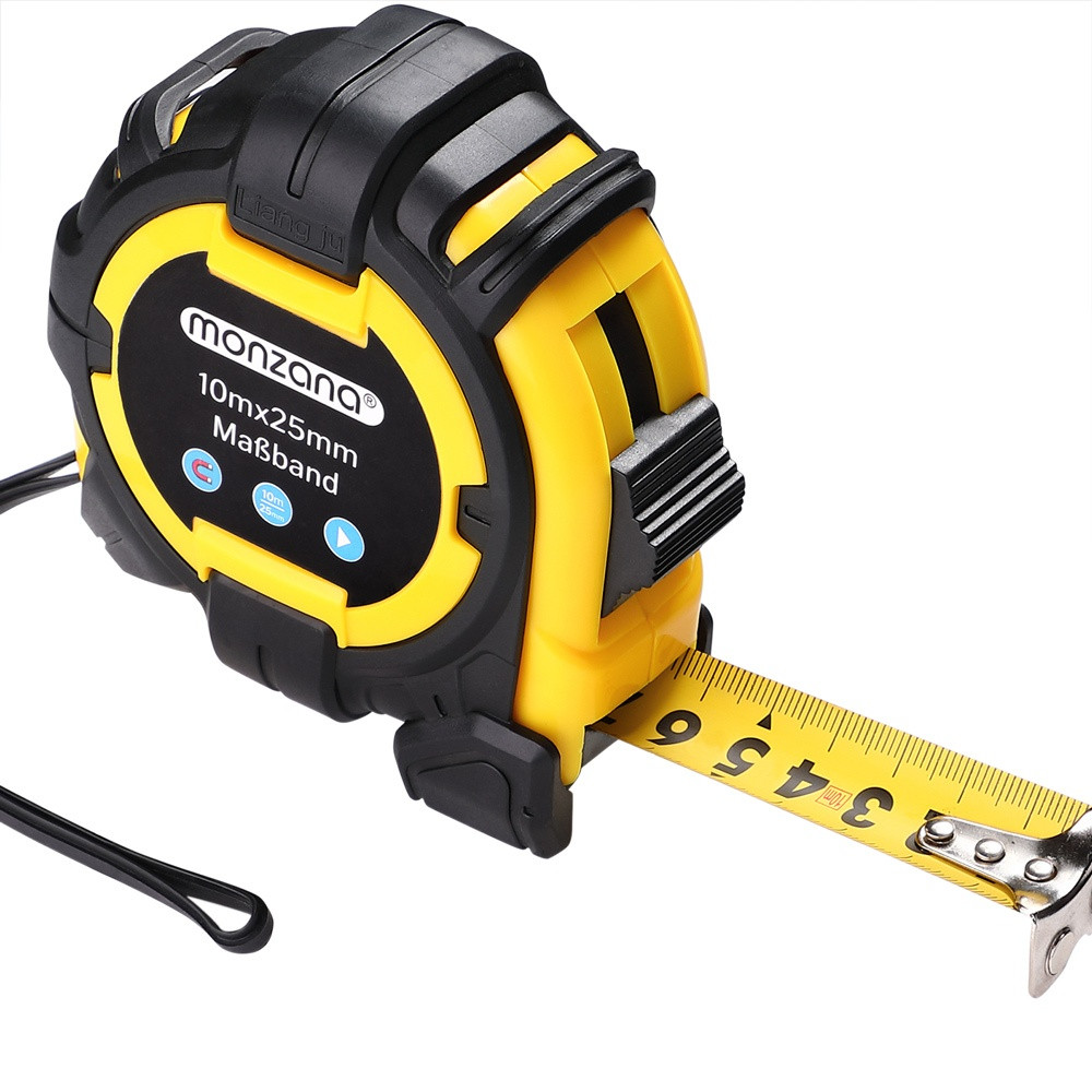 Measuring Tape 10m x 25mm, Shock-Proof, Locking Function