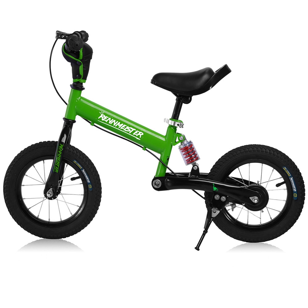 Bicicleta de equilíbrio verde de 12 polegadas, com assento ajustáve...