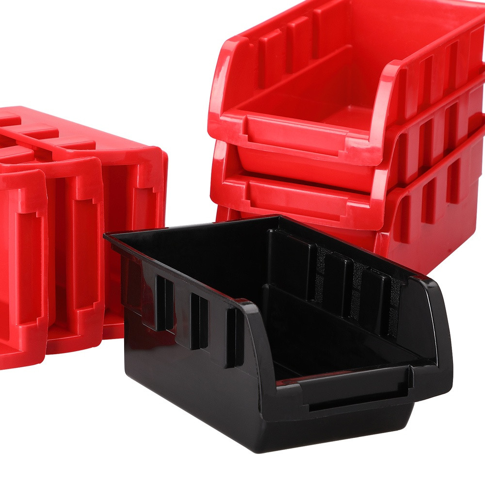 Wall-Mounted Storage Bin Unit, 43-Piece Set with Hooks