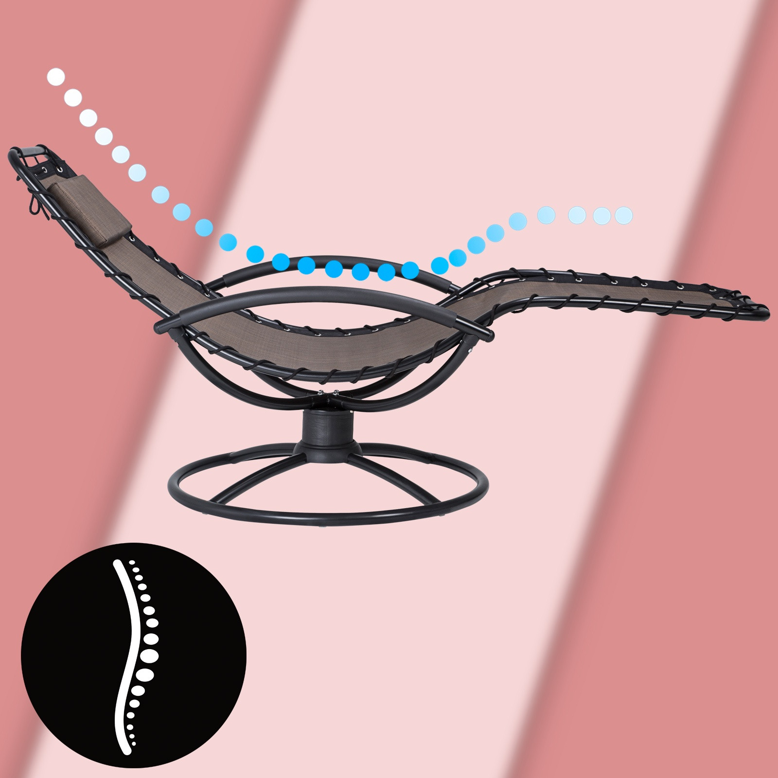 Relax Lounger with Rocking Function, Ergonomic Design