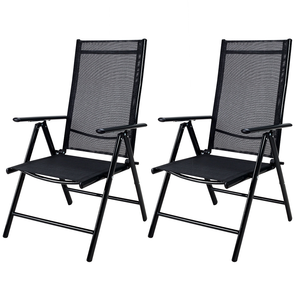 Garden Chairs, 2-Piece Set, Foldable, Adjustable, Anthracite