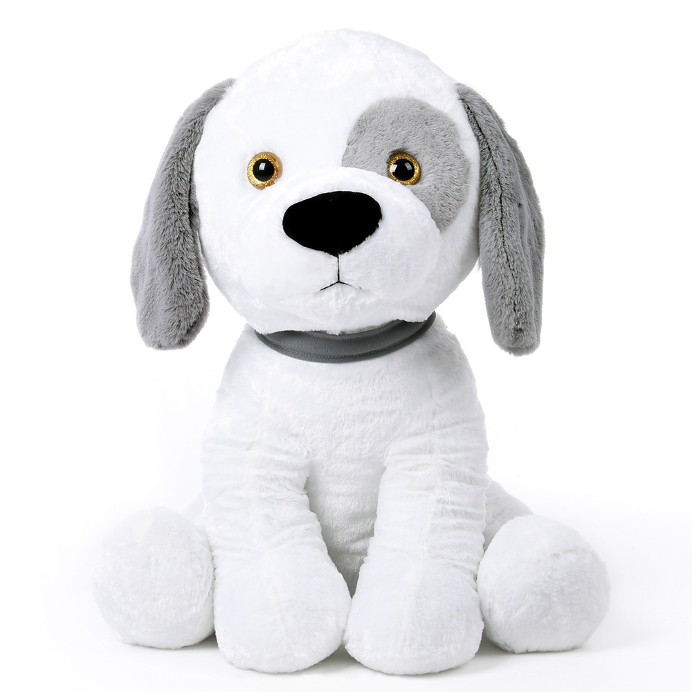 Soft Plush Dog White/Grey 58cm