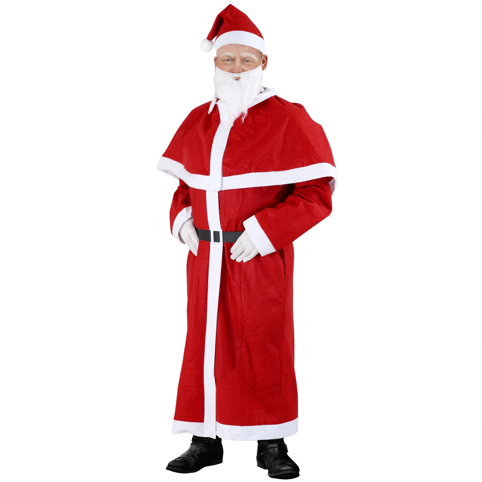 Weihnachtsmann-Kostümset – 5-teilig, Einheitsgröße, Polyester
