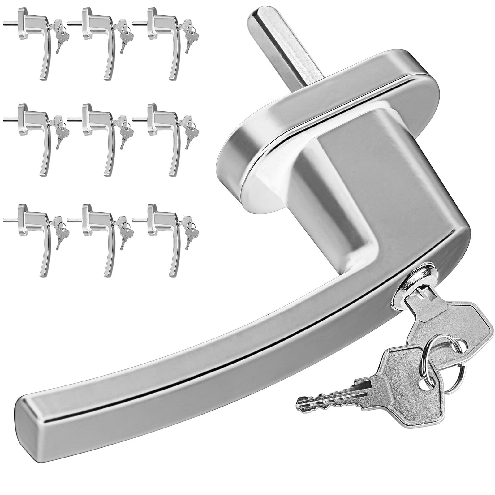 Lockable Window Handle Set, 2 Pcs, Silver, Child Safe