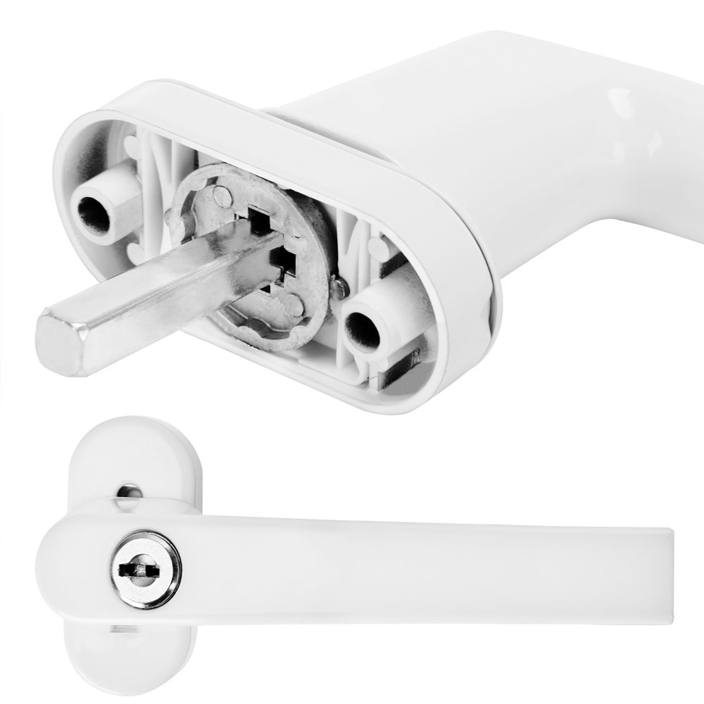 Lockable White Window Handles, 2-Pack, Child Safety