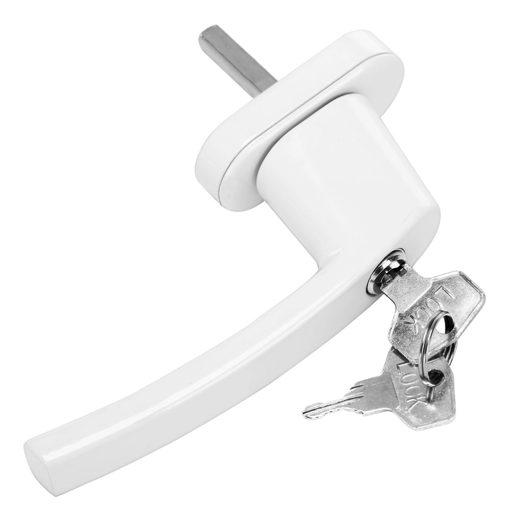 Lockable White Window Handles, 2-Pack, Child Safety