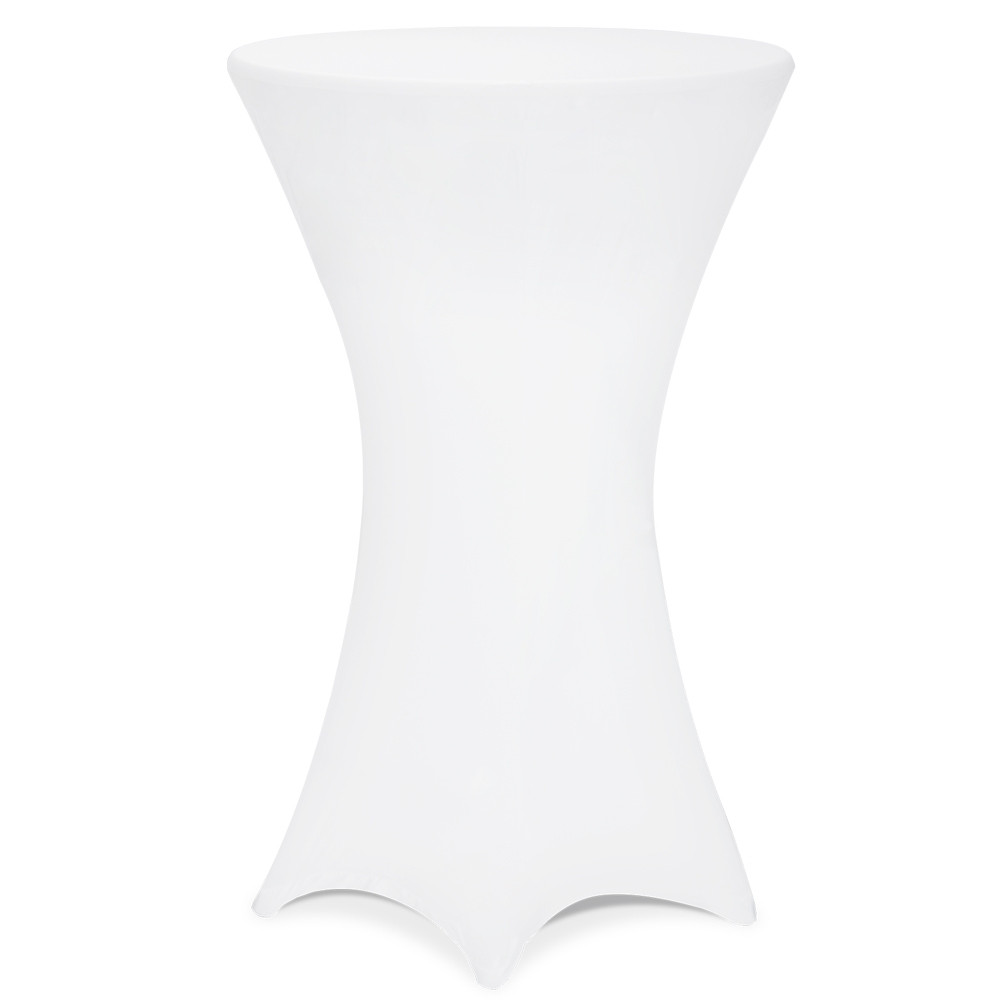 Weiße Cocktailtischdecke, 80 cm, Polyestergemisch