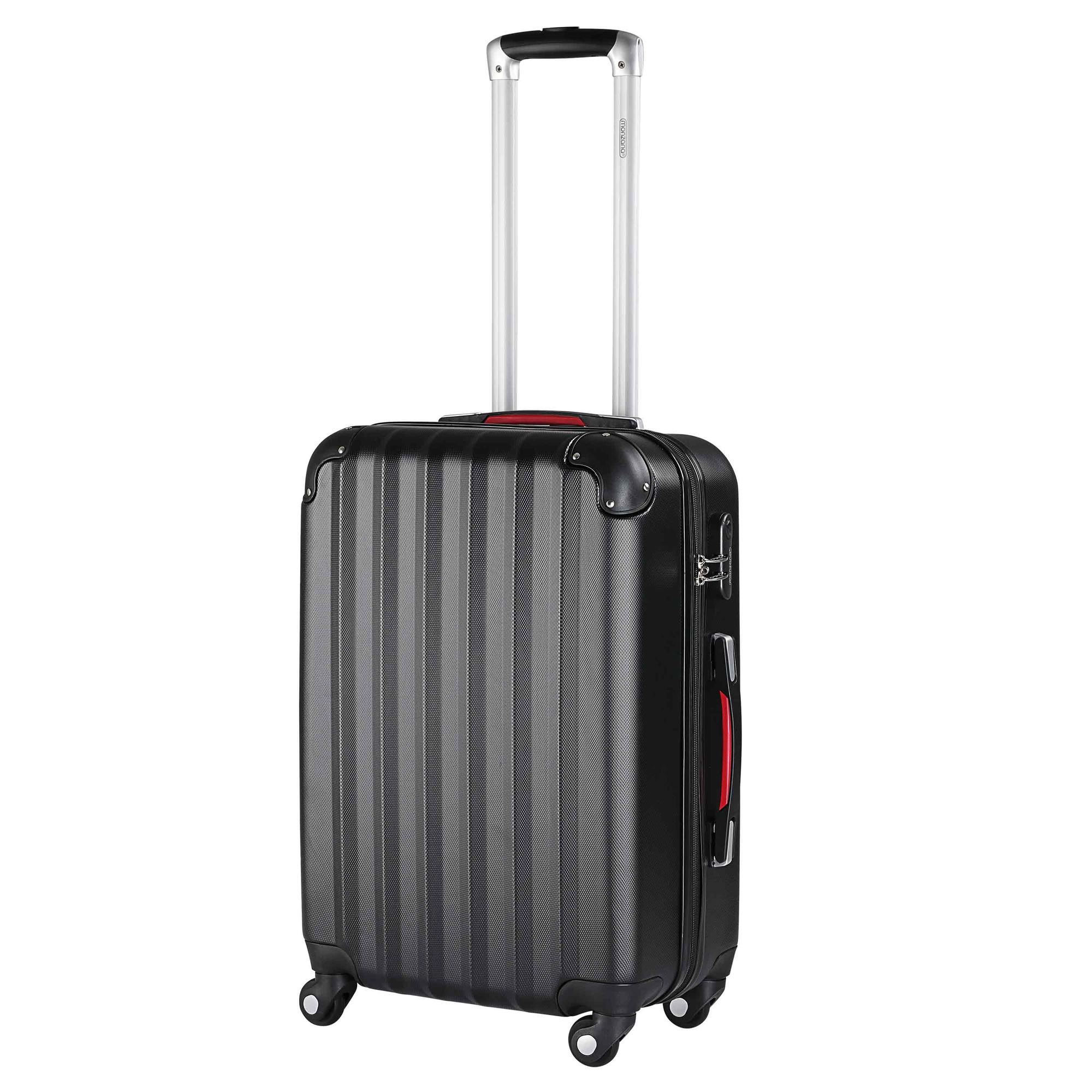 Hard Shell Suitcase, Black, 62L, ABS Plastic