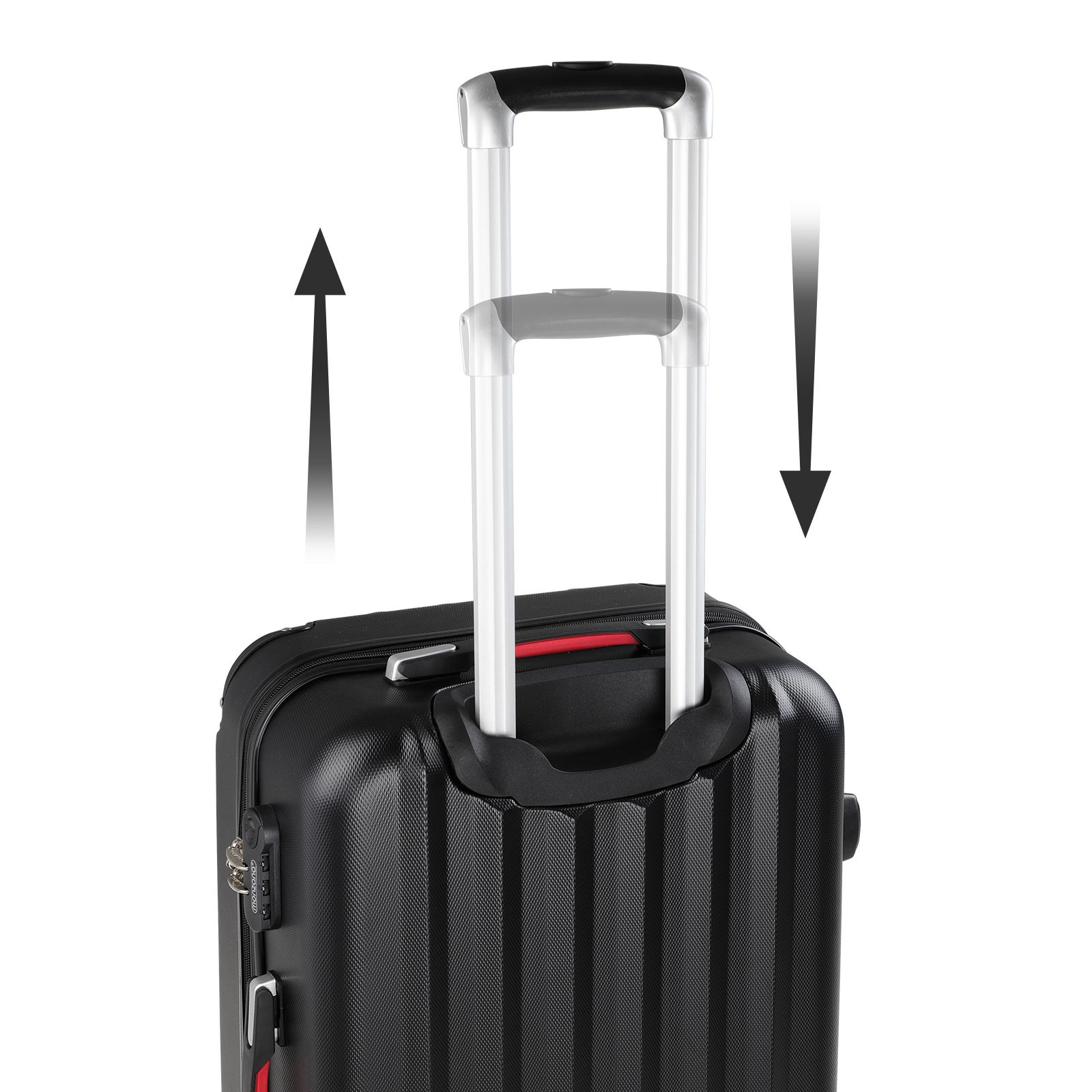 Hard Shell Suitcase, Black, 62L, ABS Plastic