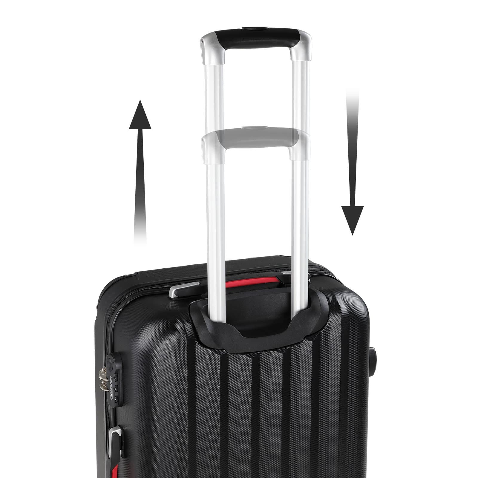 Hard Shell Suitcase, Black, 90L, ABS Plastic, 360 Wheels