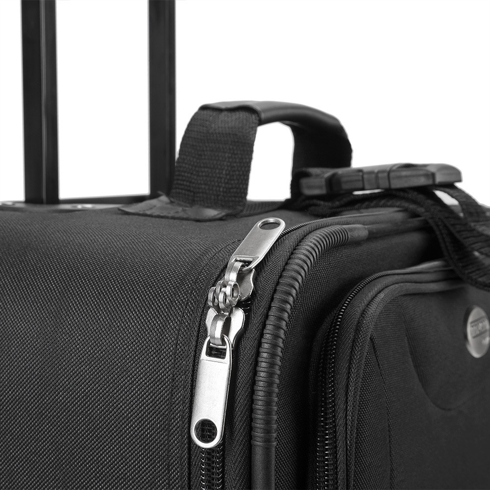 Soft Side Luggage Set, 5 Pieces, Black, Polyester