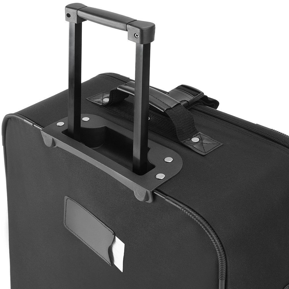 Ensemble de bagages souples, 5 pièces, noir, polyester