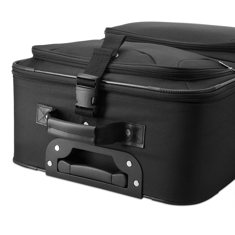 Soft Side Luggage Set, 5 Pieces, Black, Polyester