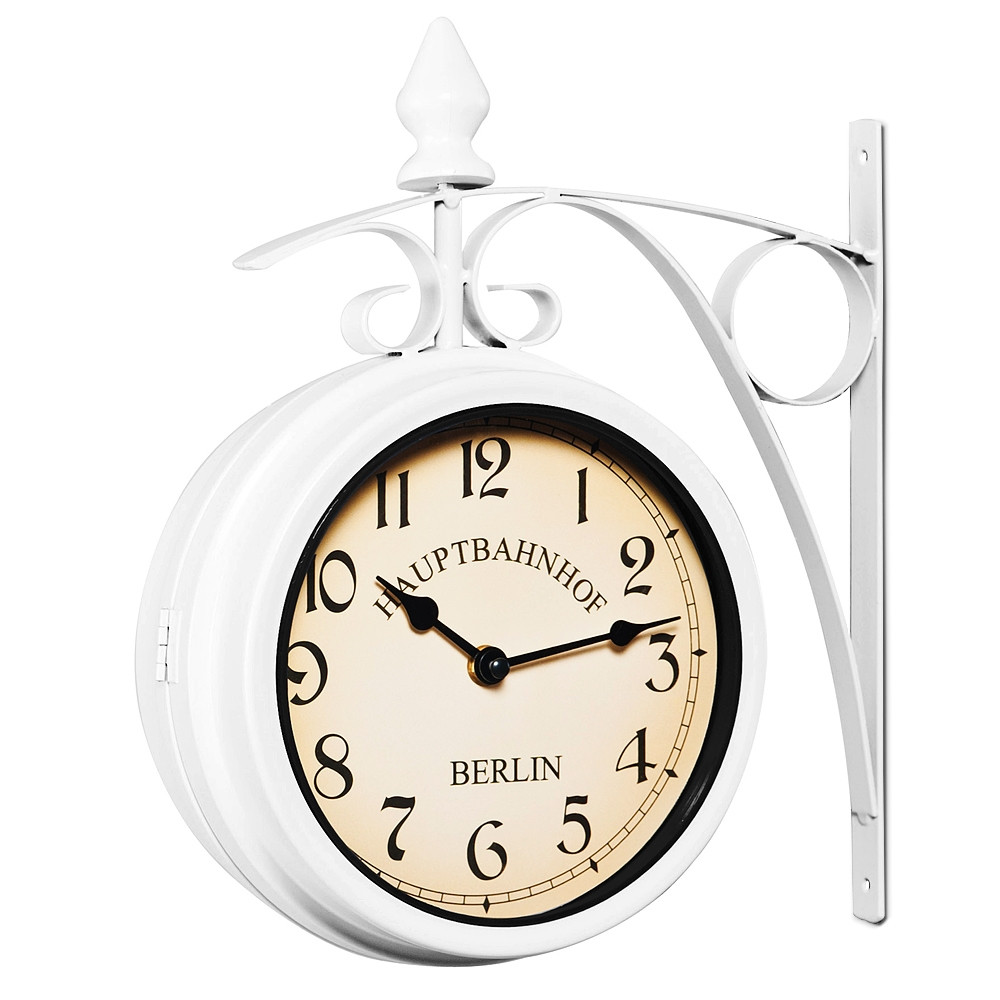 Train Station Wall Clock White