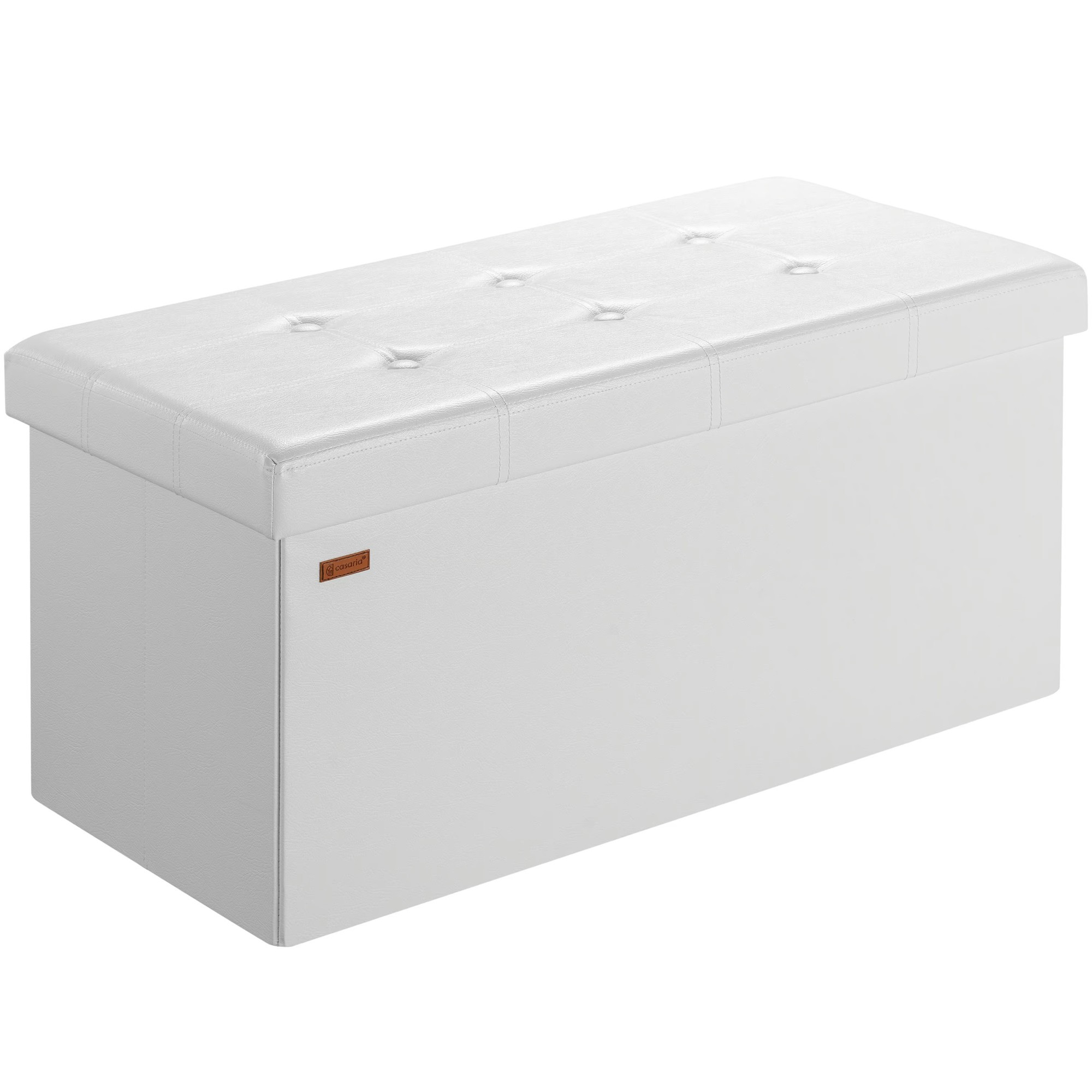 Storage Bench, White MDF, 80x40x40cm, Foldable